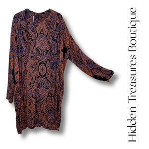 Free People Shawl: orange/blue/black